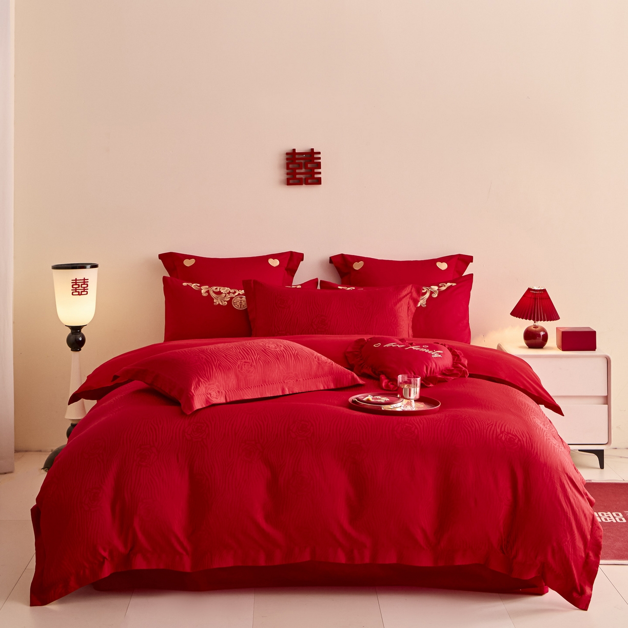 东方合美（原：皇家传奇） 2025新款婚庆小红书化纤系列二 山茶花-提花