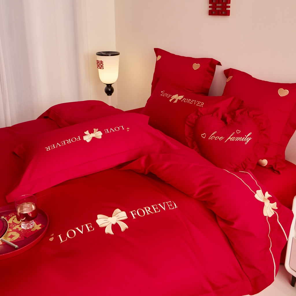 91家纺网 家纺一手货源 找家纺 东方合美（原：皇家传奇） 2025新款婚庆小红书化纤系列二 蝴蝶结