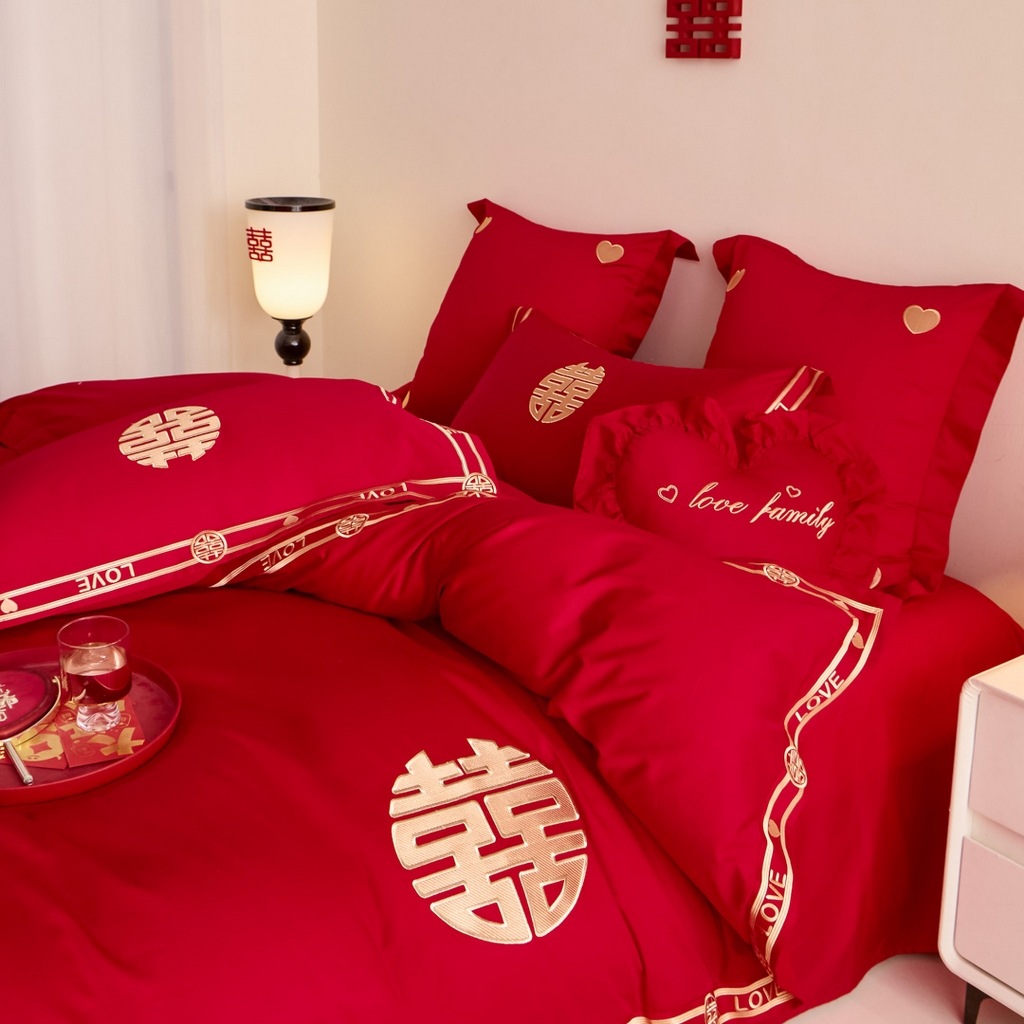 91家纺网 家纺一手货源 找家纺 东方合美（原：皇家传奇） 2025新款婚庆小红书化纤系列二 双喜