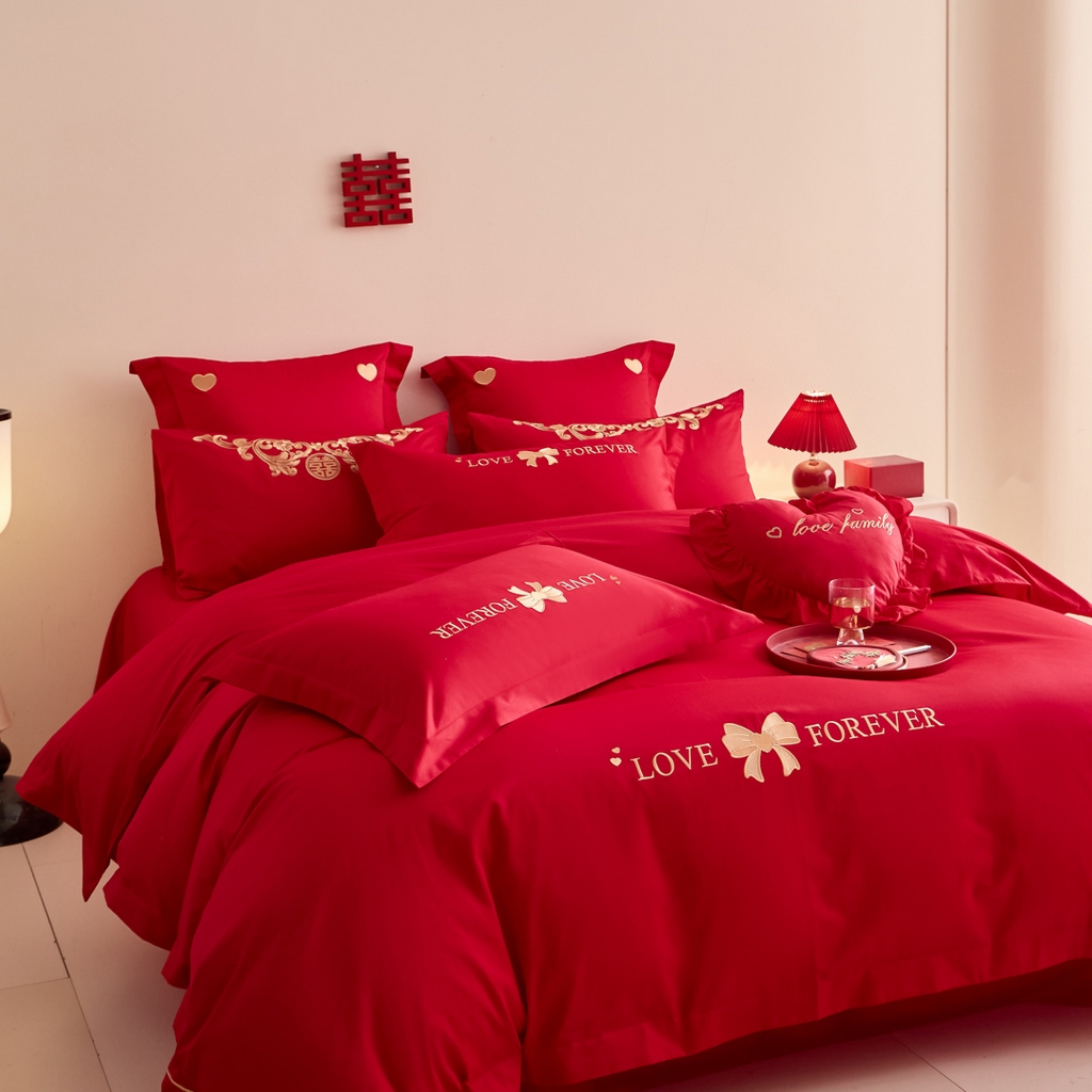 91家纺网 家纺一手货源 找家纺 东方合美（原：皇家传奇） 2025新款婚庆小红书化纤系列二 蝴蝶结