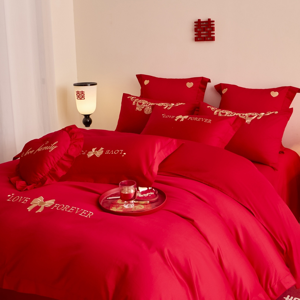 91家纺网 家纺一手货源 找家纺 东方合美（原：皇家传奇） 2025新款婚庆小红书化纤系列二 蝴蝶结