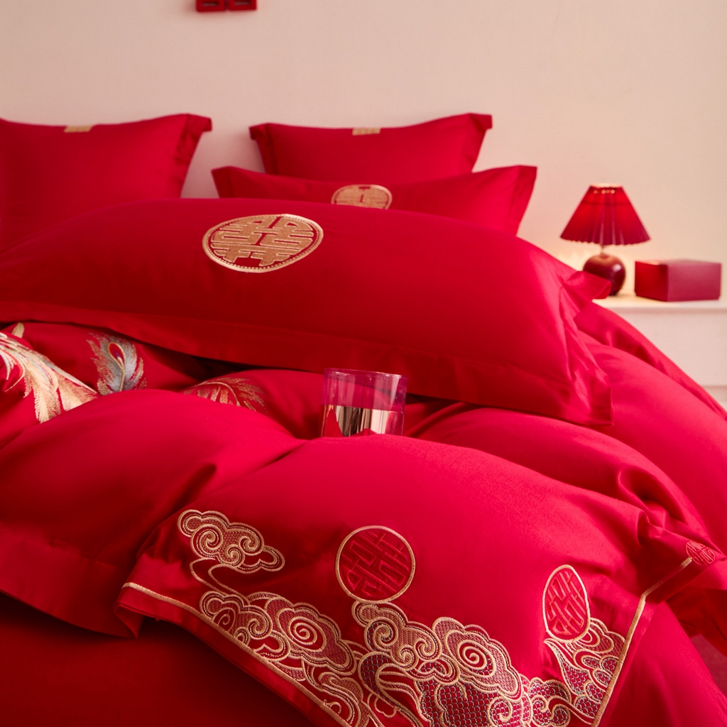 91家纺网 家纺一手货源 找家纺 东方合美（原：皇家传奇） 2025新款婚庆小红书化纤系列二 欢龙喜凤