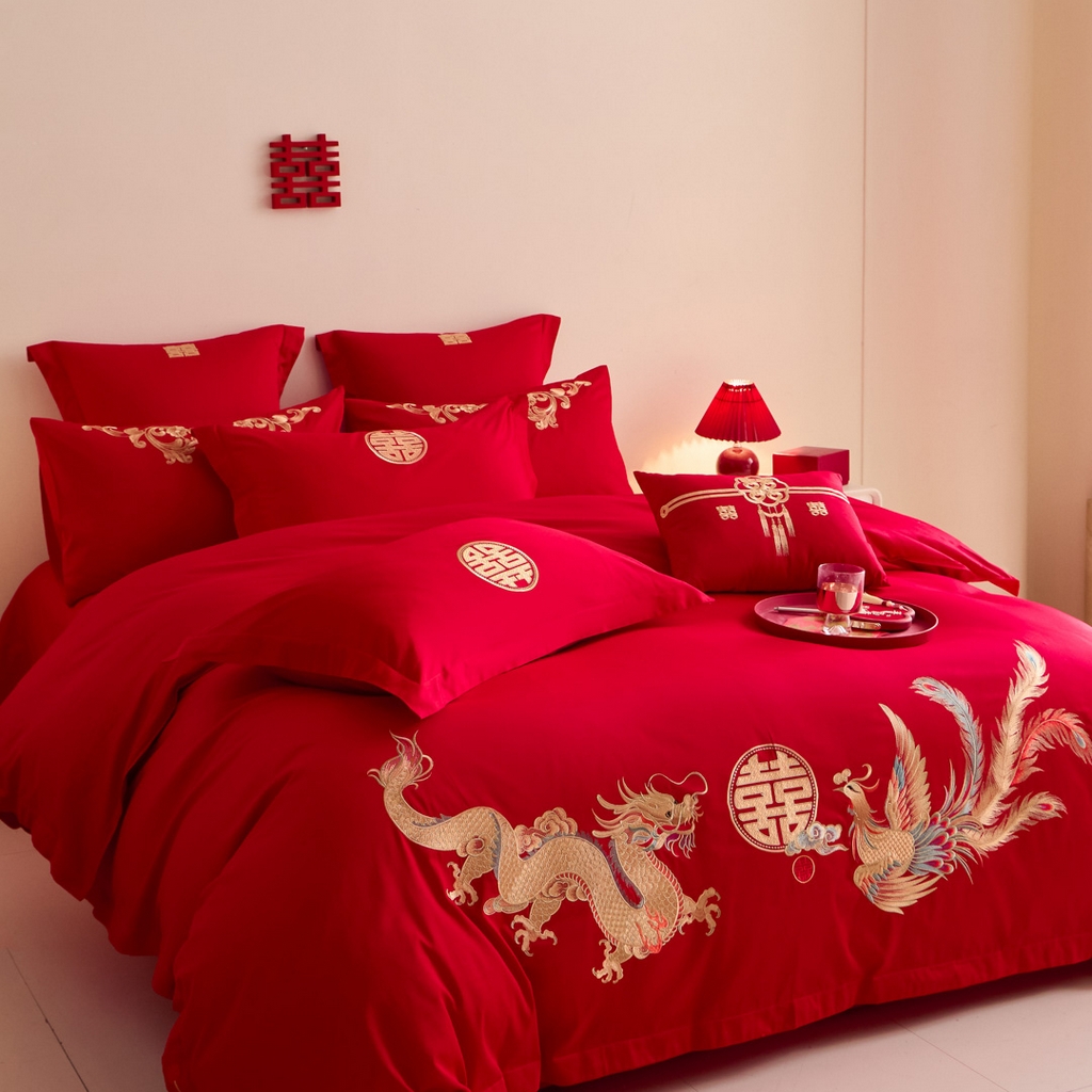 91家纺网 家纺一手货源 找家纺 东方合美（原：皇家传奇） 2025新款婚庆小红书化纤系列二 欢龙喜凤