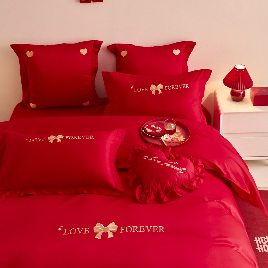 91家纺网 家纺一手货源 找家纺 东方合美（原：皇家传奇） 2025新款婚庆小红书化纤系列二 蝴蝶结