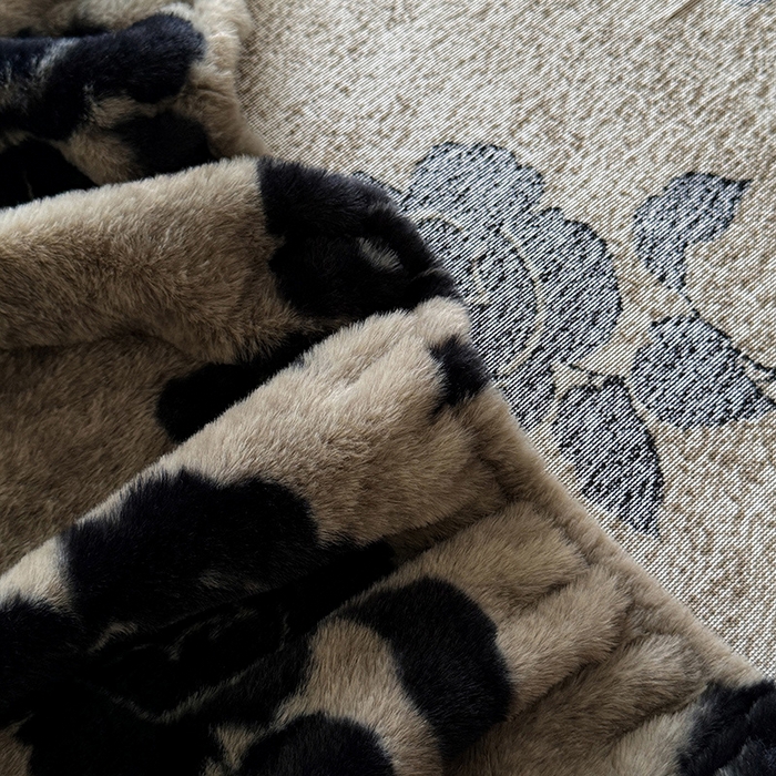 91家纺网 家纺一手货源 找家纺 绒世界 2025秋冬加厚兔绒床笠 兔绒床笠-绽放灰