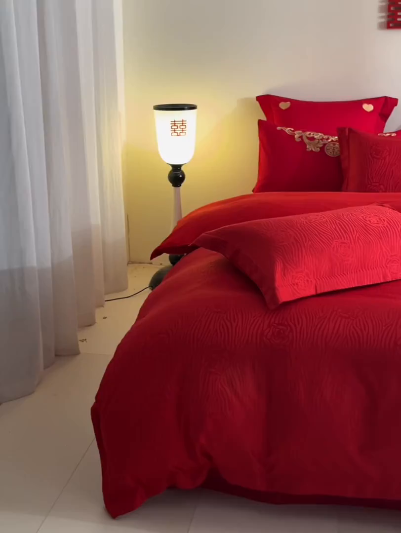 91家纺网 家纺一手货源 找家纺 东方合美（原：皇家传奇） 2025新款婚庆小红书化纤系列二 山茶花-提花