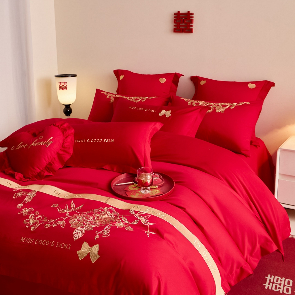 91家纺网 家纺一手货源 找家纺 东方合美（原：皇家传奇） 2025新款婚庆小红书化纤系列二 相爱-金