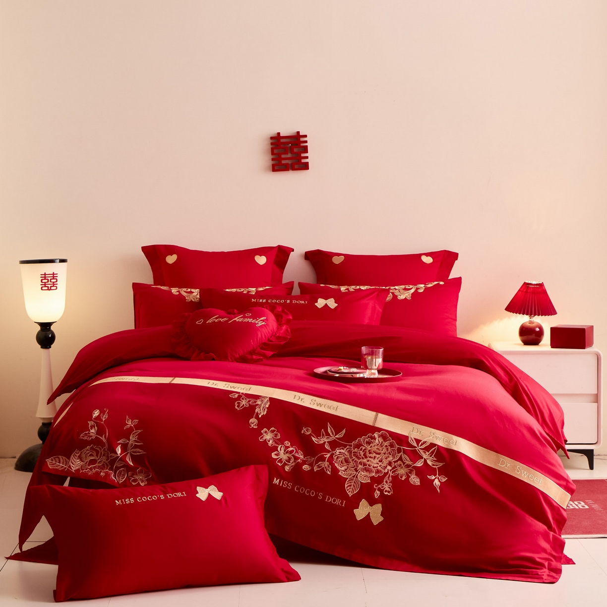 91家纺网 家纺一手货源 找家纺 东方合美（原：皇家传奇） 2025新款婚庆小红书化纤系列二 相爱-金