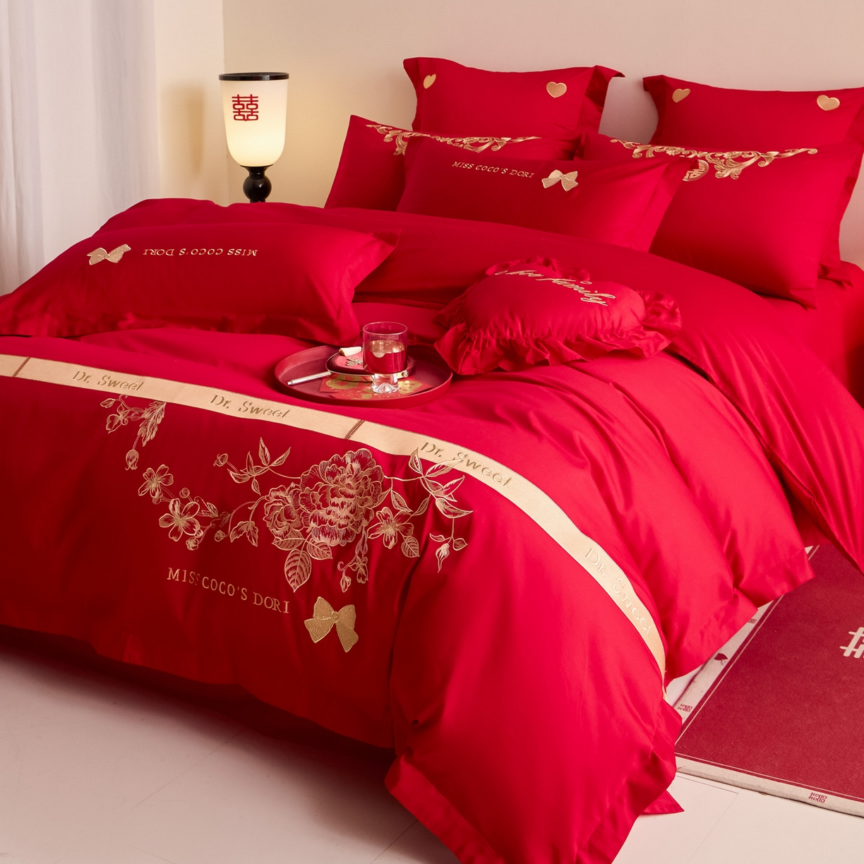 91家纺网 家纺一手货源 找家纺 东方合美（原：皇家传奇） 2025新款婚庆小红书化纤系列二 相爱-金