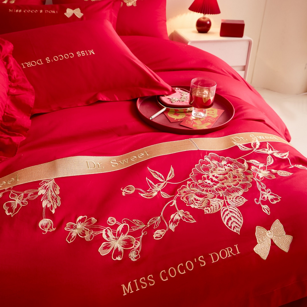 91家纺网 家纺一手货源 找家纺 东方合美（原：皇家传奇） 2025新款婚庆小红书化纤系列二 相爱-金