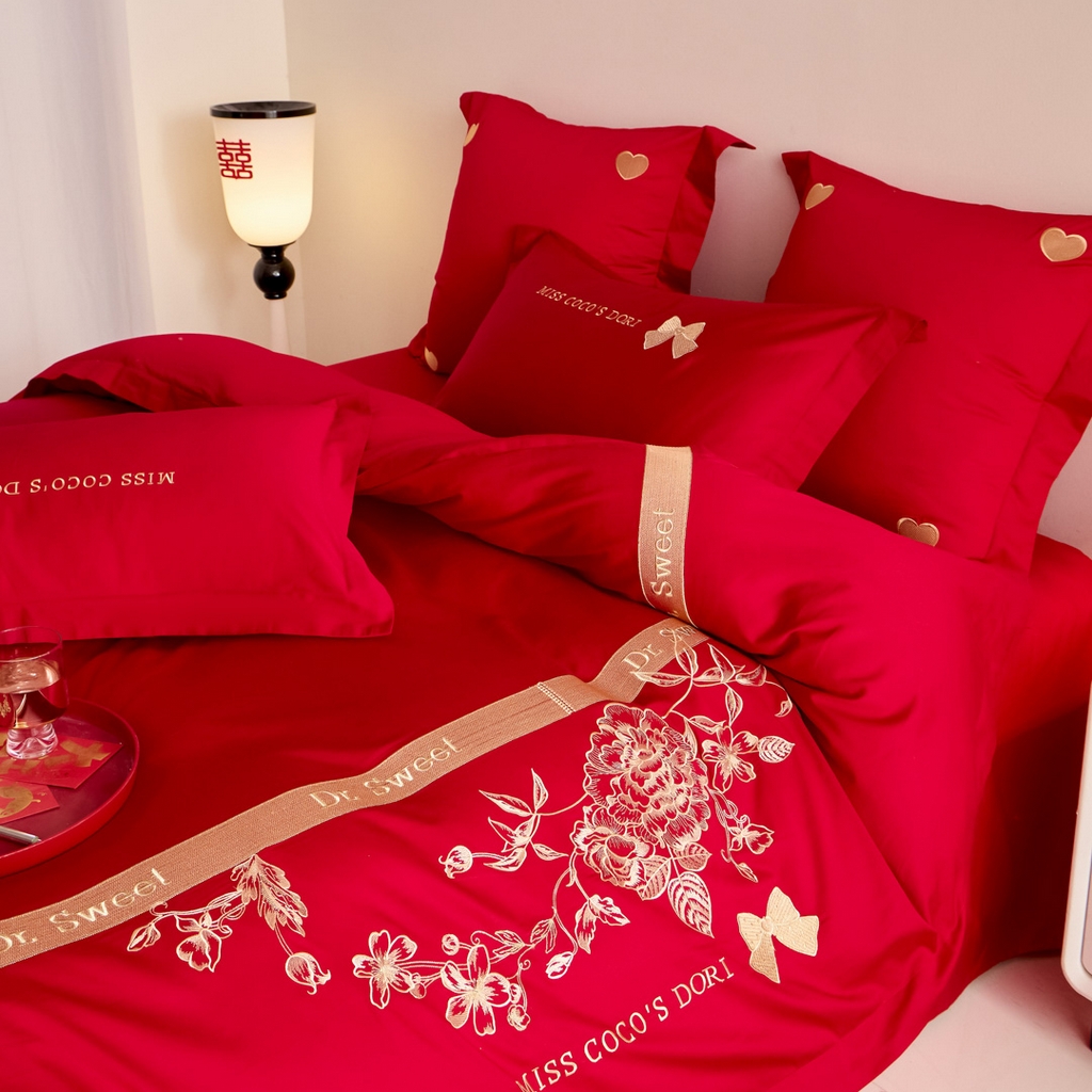 91家纺网 家纺一手货源 找家纺 东方合美（原：皇家传奇） 2025新款婚庆小红书化纤系列二 相爱-金