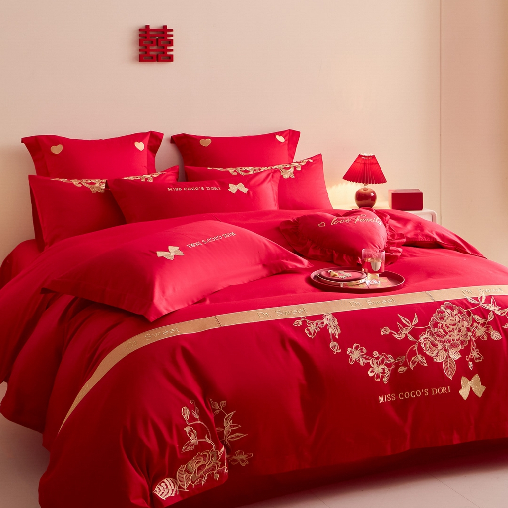 91家纺网 家纺一手货源 找家纺 东方合美（原：皇家传奇） 2025新款婚庆小红书化纤系列二 相爱-金