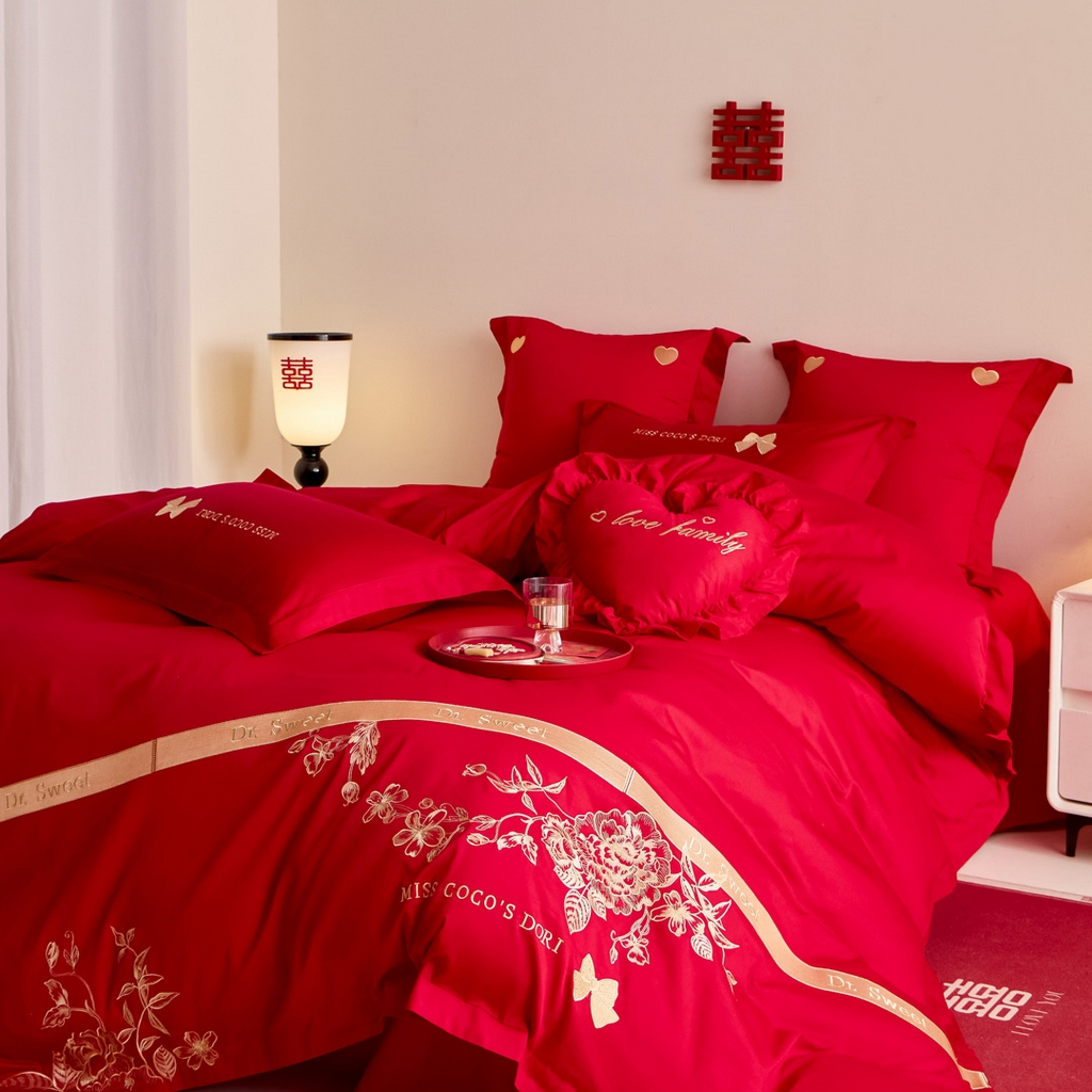 91家纺网 家纺一手货源 找家纺 东方合美（原：皇家传奇） 2025新款婚庆小红书化纤系列二 相爱-金