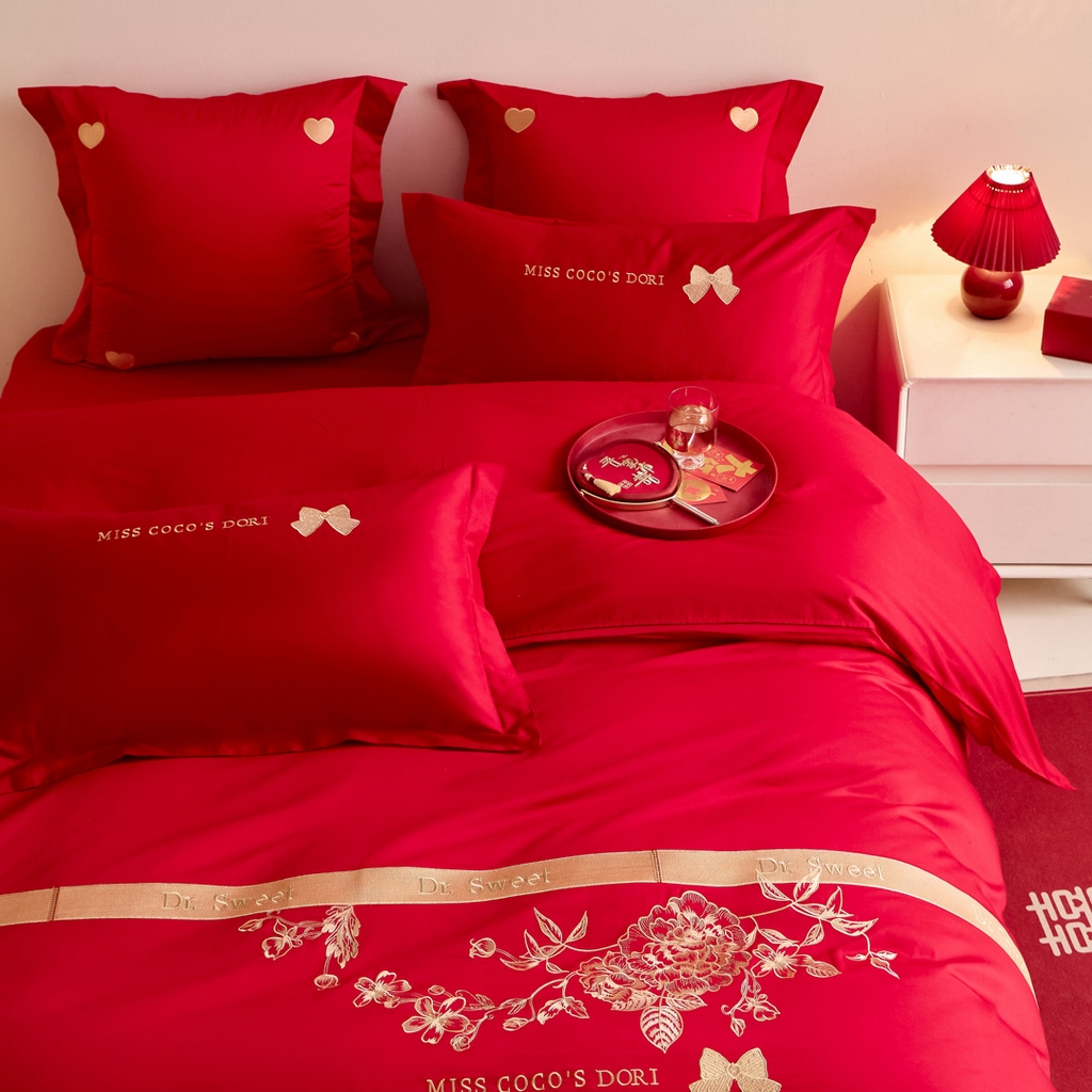 91家纺网 家纺一手货源 找家纺 东方合美（原：皇家传奇） 2025新款婚庆小红书化纤系列二 相爱-金