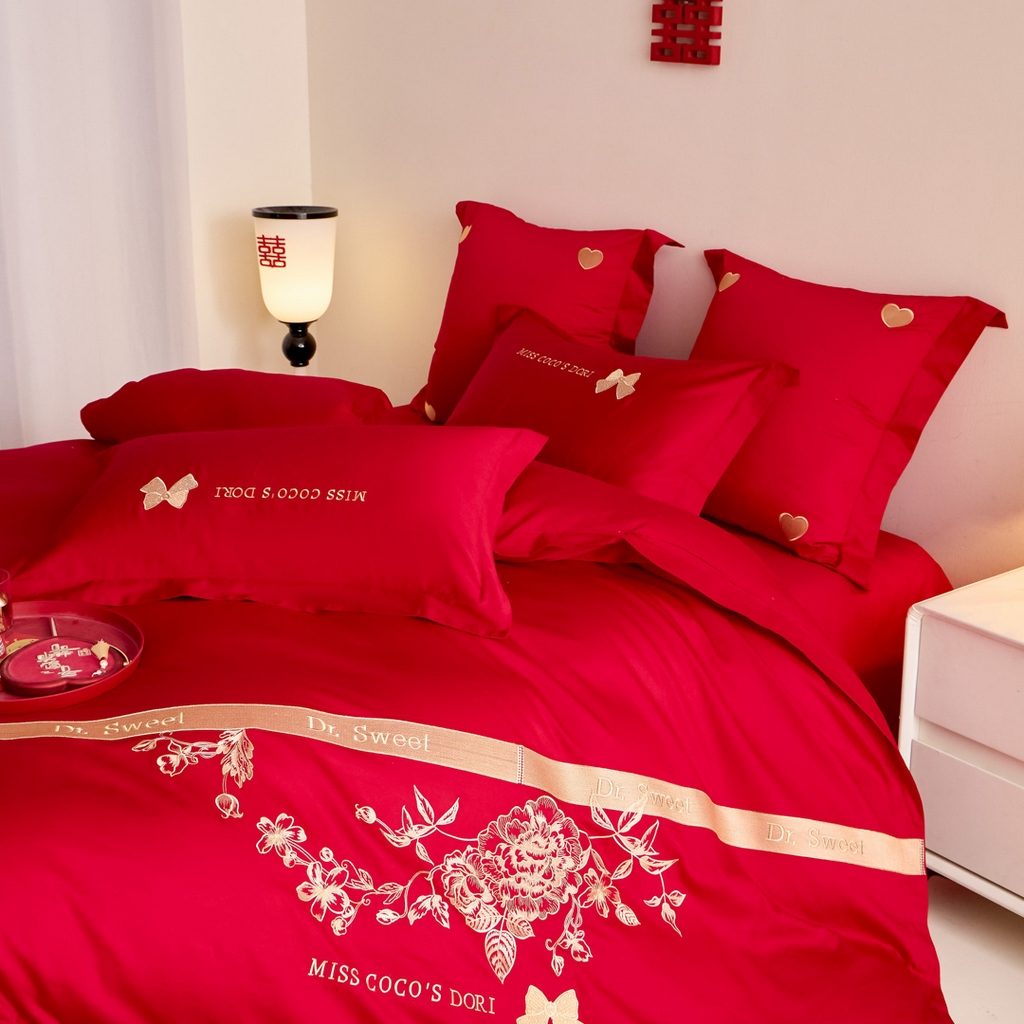 91家纺网 家纺一手货源 找家纺 东方合美（原：皇家传奇） 2025新款婚庆小红书化纤系列二 相爱-金