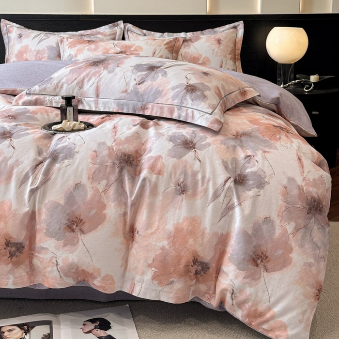 91家纺网 家纺一手货源 找家纺 海洋家纺 2025新款100%全棉磨毛数码印花四件套加厚全棉四件套-提供买家秀 梦萦 红