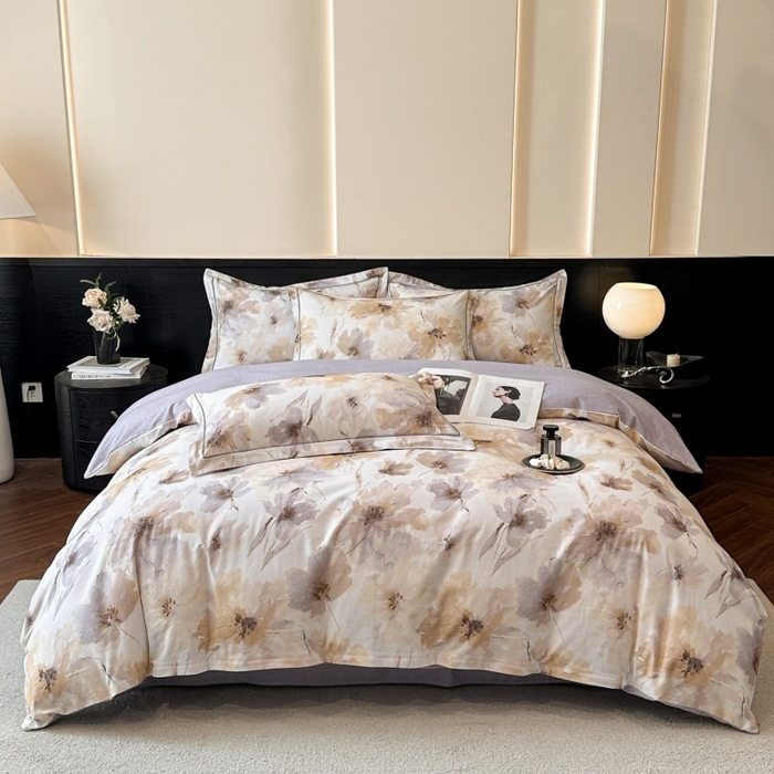 91家纺网 家纺一手货源 找家纺 海洋家纺 2025新款100%全棉磨毛数码印花四件套加厚全棉四件套-提供买家秀 梦萦 黄