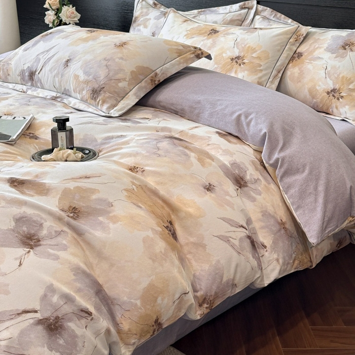 91家纺网 家纺一手货源 找家纺 海洋家纺 2025新款100%全棉磨毛数码印花四件套加厚全棉四件套-提供买家秀 梦萦 黄