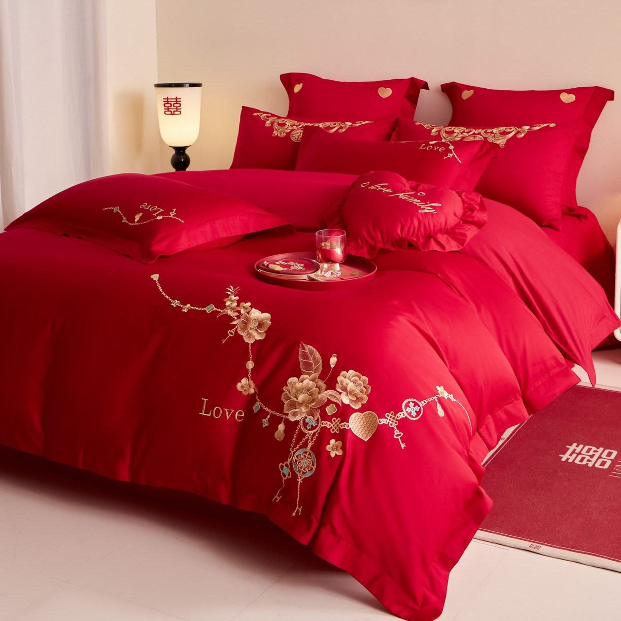 91家纺网 家纺一手货源 找家纺 东方合美（原：皇家传奇） 2025新款婚庆小红书化纤系列二 浪漫相随