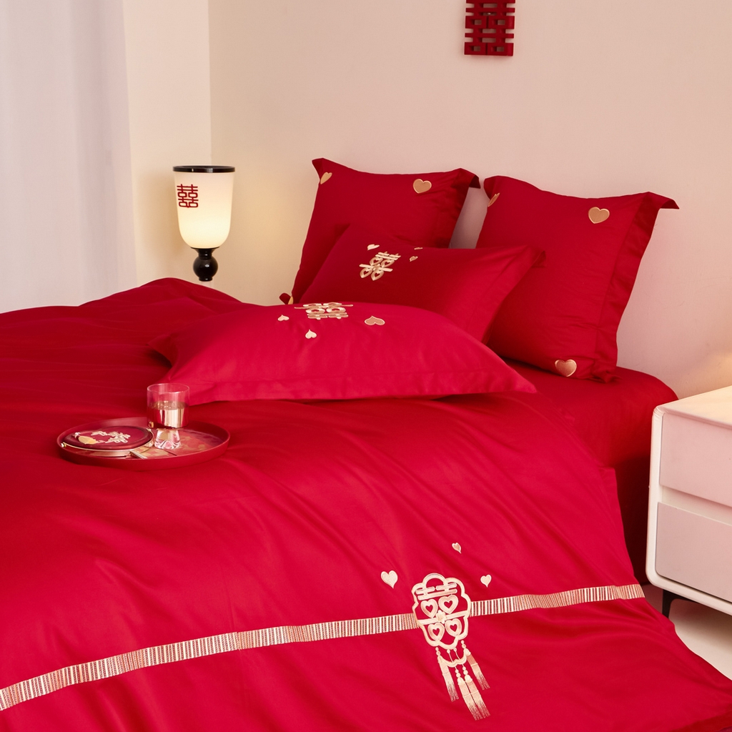 91家纺网 家纺一手货源 找家纺 东方合美（原：皇家传奇） 2025新款婚庆小红书化纤系列二 心连心