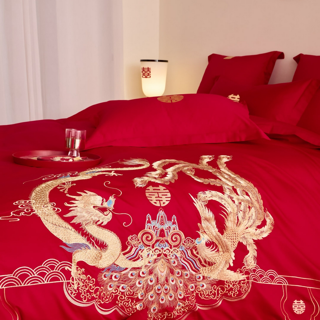 91家纺网 家纺一手货源 找家纺 东方合美（原：皇家传奇） 2025新款婚庆小红书化纤系列二 龙腾凤跃