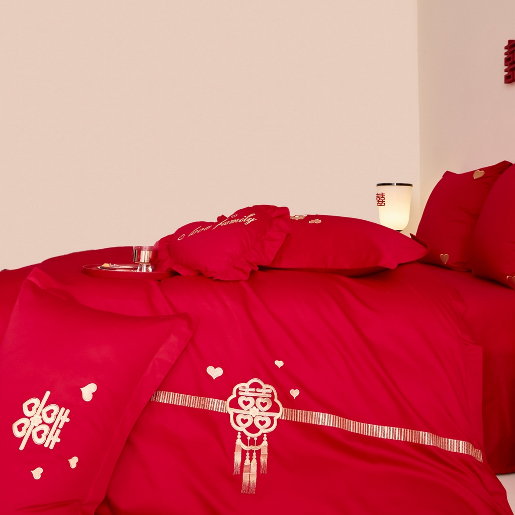 91家纺网 家纺一手货源 找家纺 东方合美（原：皇家传奇） 2025新款婚庆小红书化纤系列二 心连心