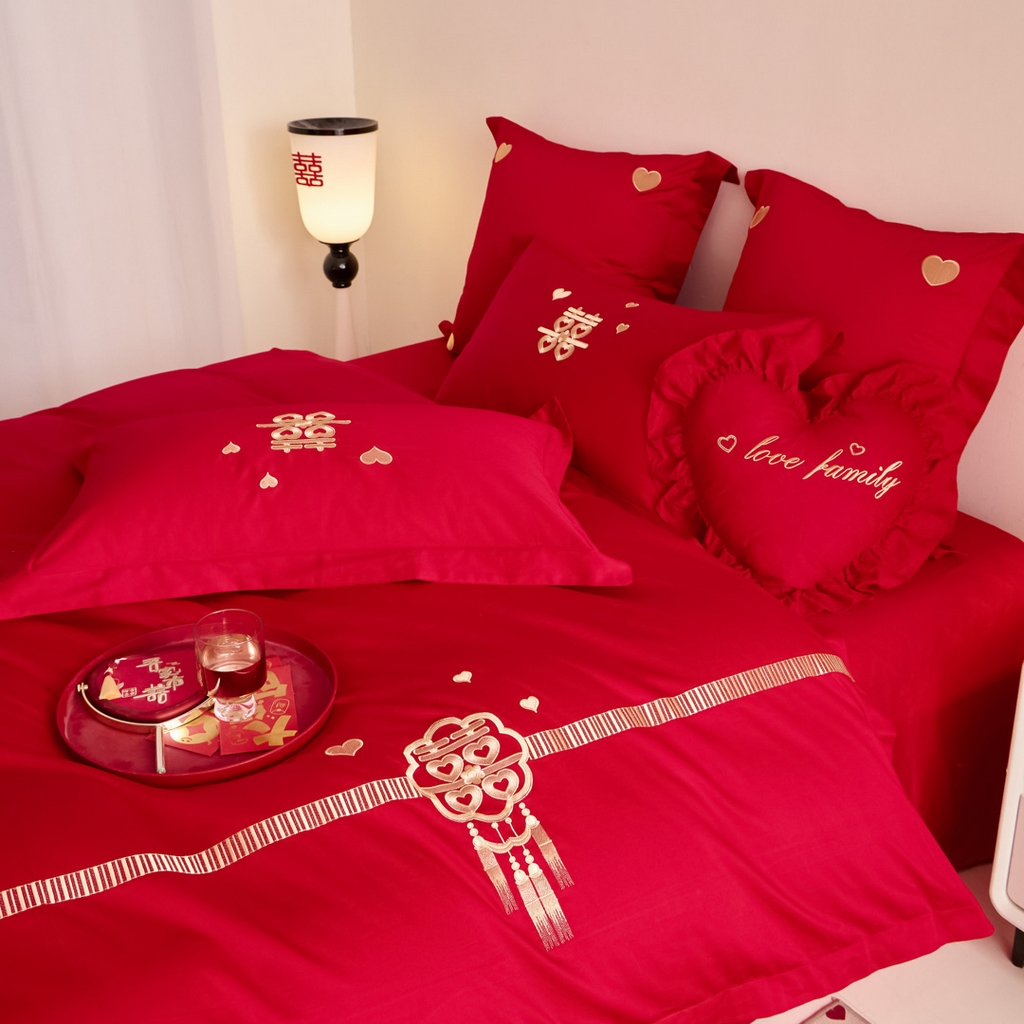 91家纺网 家纺一手货源 找家纺 东方合美（原：皇家传奇） 2025新款婚庆小红书化纤系列二 心连心