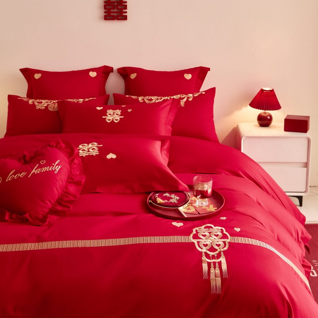 91家纺网 家纺一手货源 找家纺 东方合美（原：皇家传奇） 2025新款婚庆小红书化纤系列二 心连心