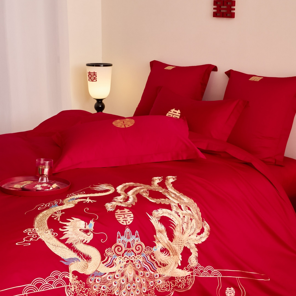 91家纺网 家纺一手货源 找家纺 东方合美（原：皇家传奇） 2025新款婚庆小红书化纤系列二 龙腾凤跃