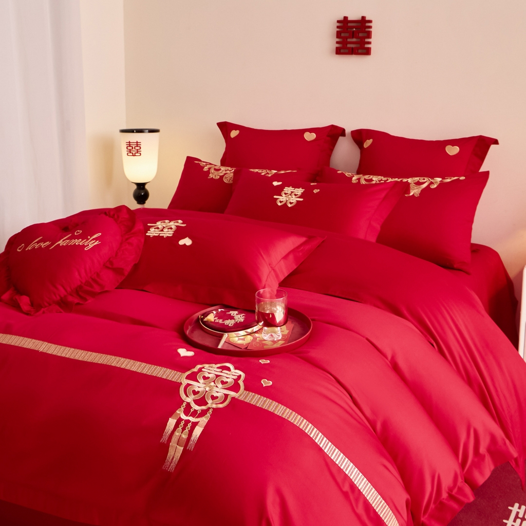 91家纺网 家纺一手货源 找家纺 东方合美（原：皇家传奇） 2025新款婚庆小红书化纤系列二 心连心