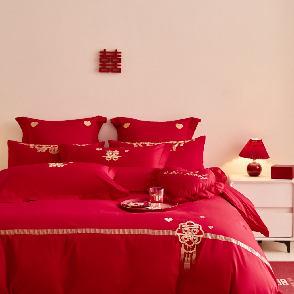 91家纺网 家纺一手货源 找家纺 东方合美（原：皇家传奇） 2025新款婚庆小红书化纤系列二 心连心