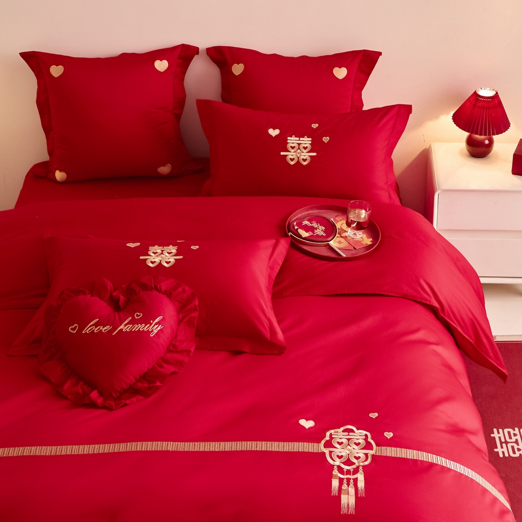 91家纺网 家纺一手货源 找家纺 东方合美（原：皇家传奇） 2025新款婚庆小红书化纤系列二 心连心