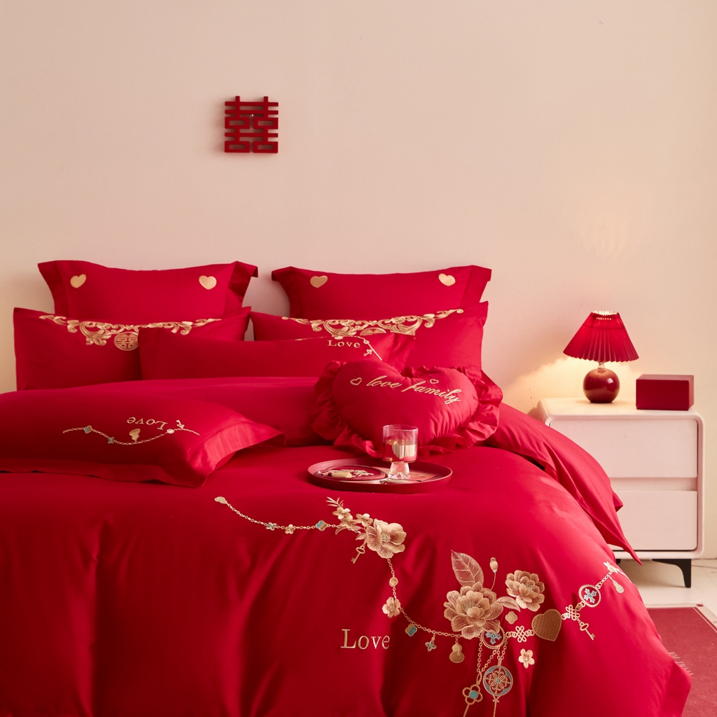 91家纺网 家纺一手货源 找家纺 东方合美（原：皇家传奇） 2025新款婚庆小红书化纤系列二 浪漫相随