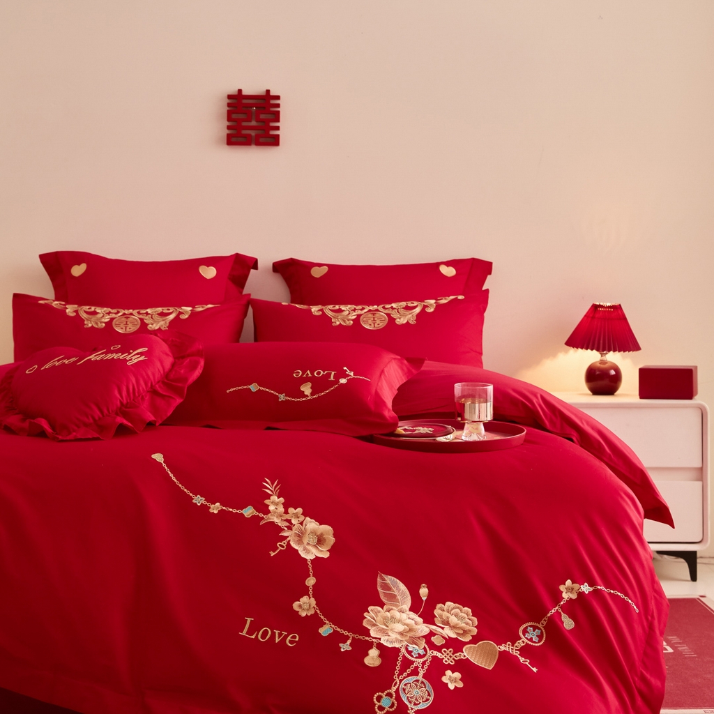 91家纺网 家纺一手货源 找家纺 东方合美（原：皇家传奇） 2025新款婚庆小红书化纤系列二 浪漫相随