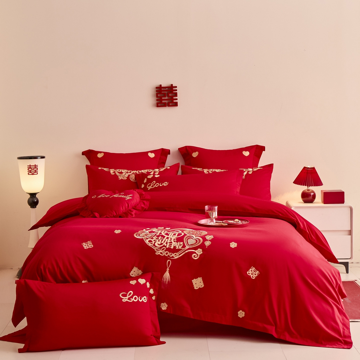 91家纺网 家纺一手货源 找家纺 东方合美（原：皇家传奇） 2025新款婚庆小红书化纤系列二 喜庆