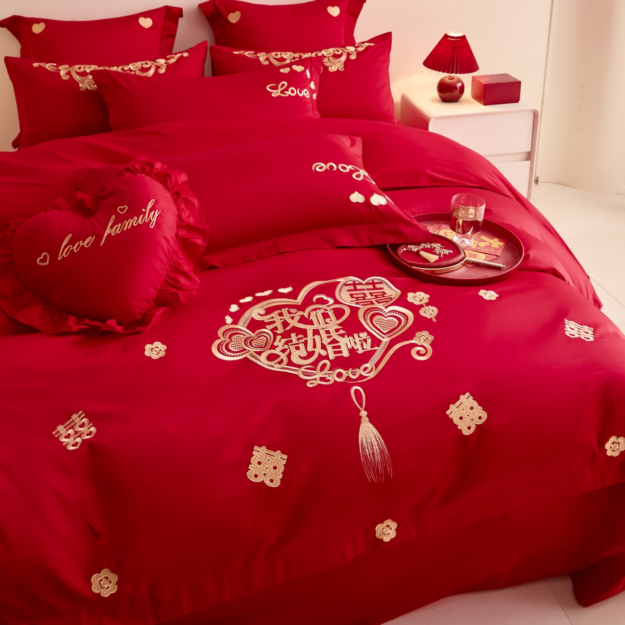 91家纺网 家纺一手货源 找家纺 东方合美（原：皇家传奇） 2025新款婚庆小红书化纤系列二 喜庆