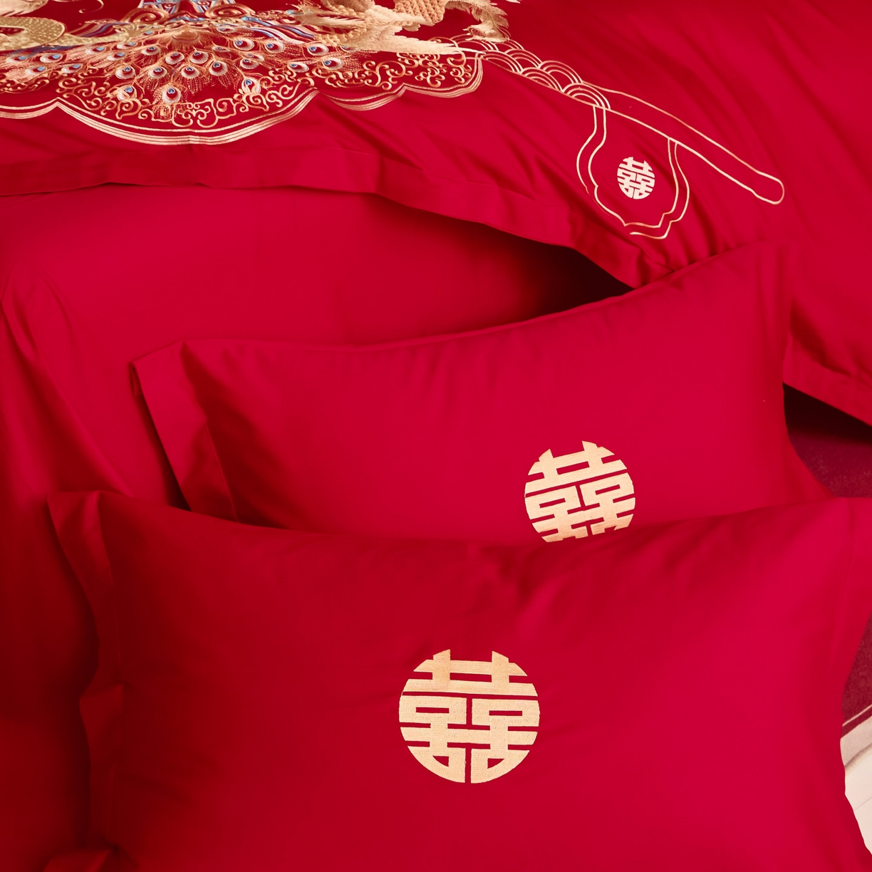 91家纺网 家纺一手货源 找家纺 东方合美（原：皇家传奇） 2025新款婚庆小红书化纤系列二 龙腾凤跃