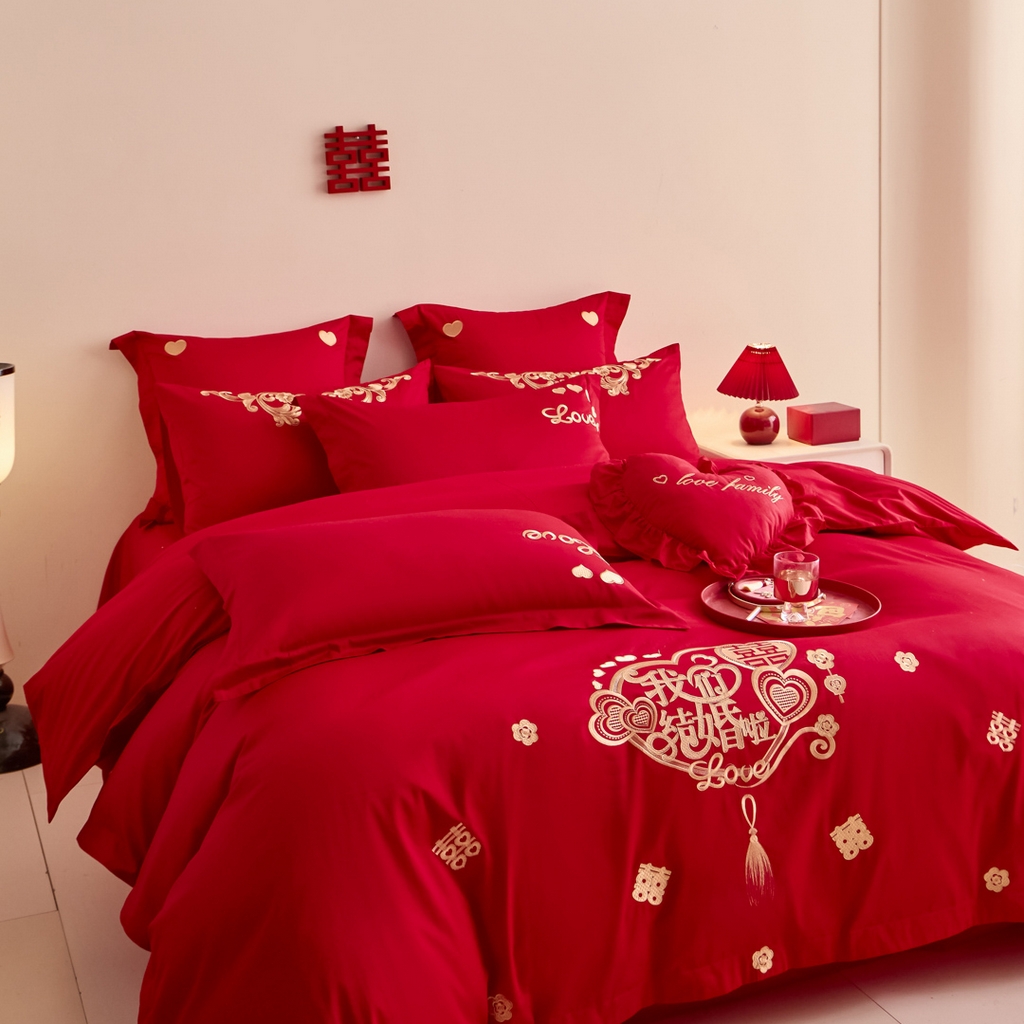 91家纺网 家纺一手货源 找家纺 东方合美（原：皇家传奇） 2025新款婚庆小红书化纤系列二 喜庆