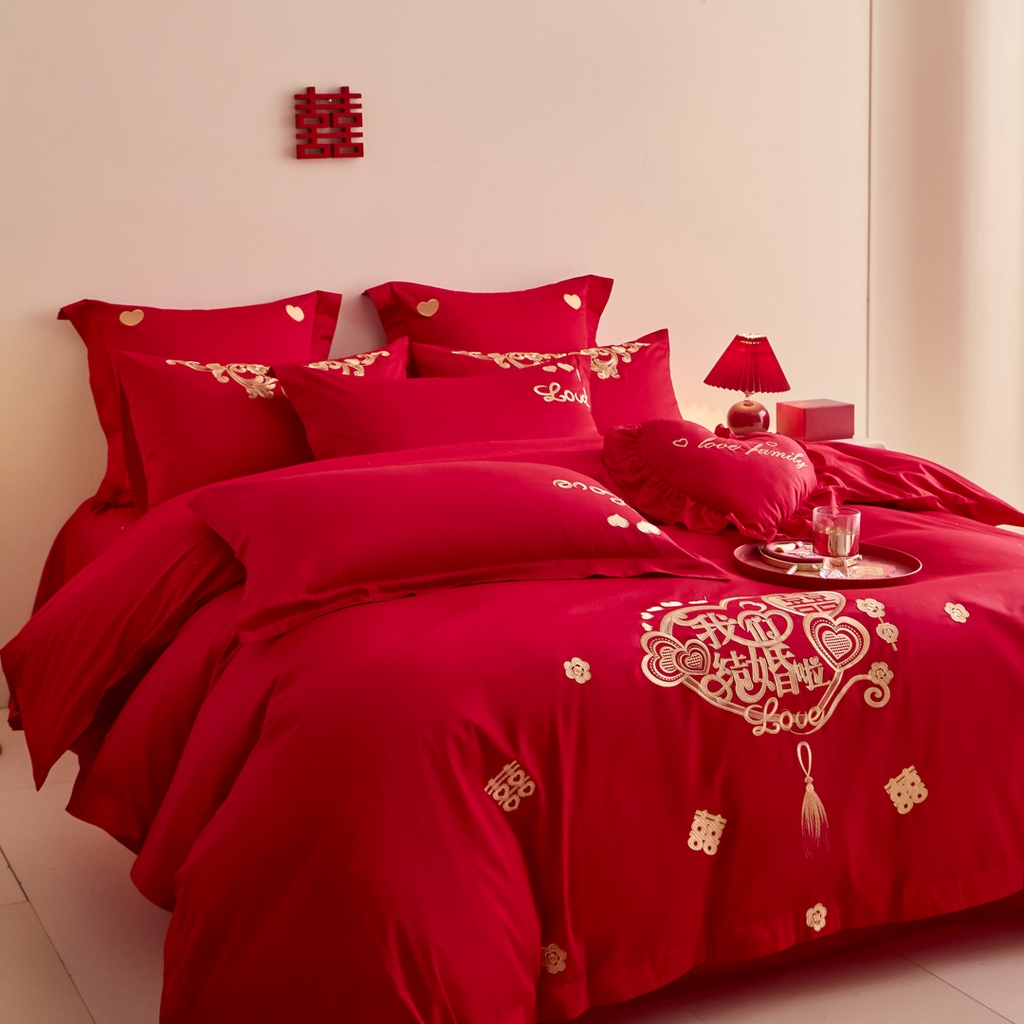 91家纺网 家纺一手货源 找家纺 东方合美（原：皇家传奇） 2025新款婚庆小红书化纤系列二 喜庆