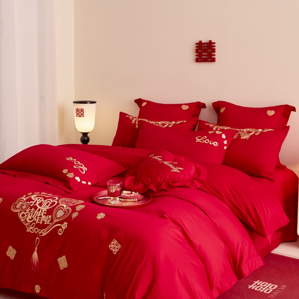 91家纺网 家纺一手货源 找家纺 东方合美（原：皇家传奇） 2025新款婚庆小红书化纤系列二 喜庆