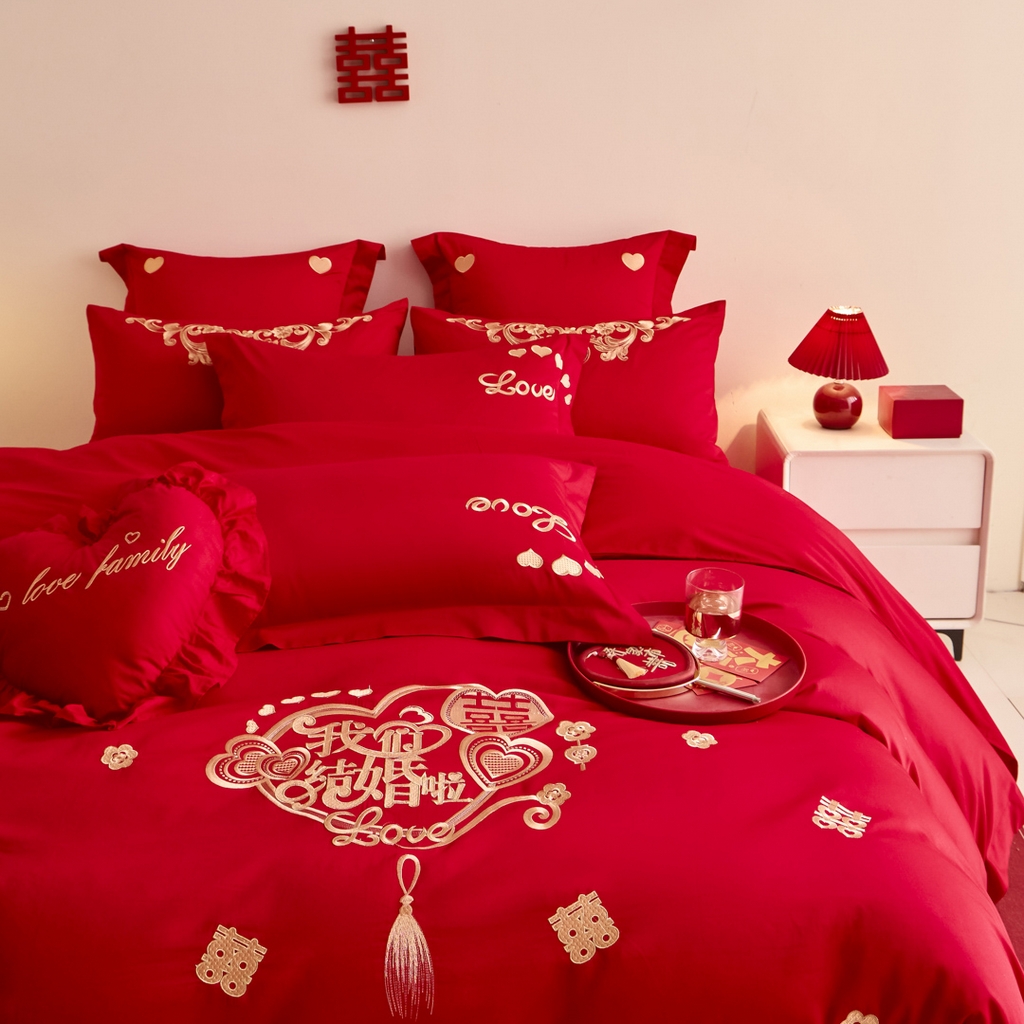 91家纺网 家纺一手货源 找家纺 东方合美（原：皇家传奇） 2025新款婚庆小红书化纤系列二 喜庆