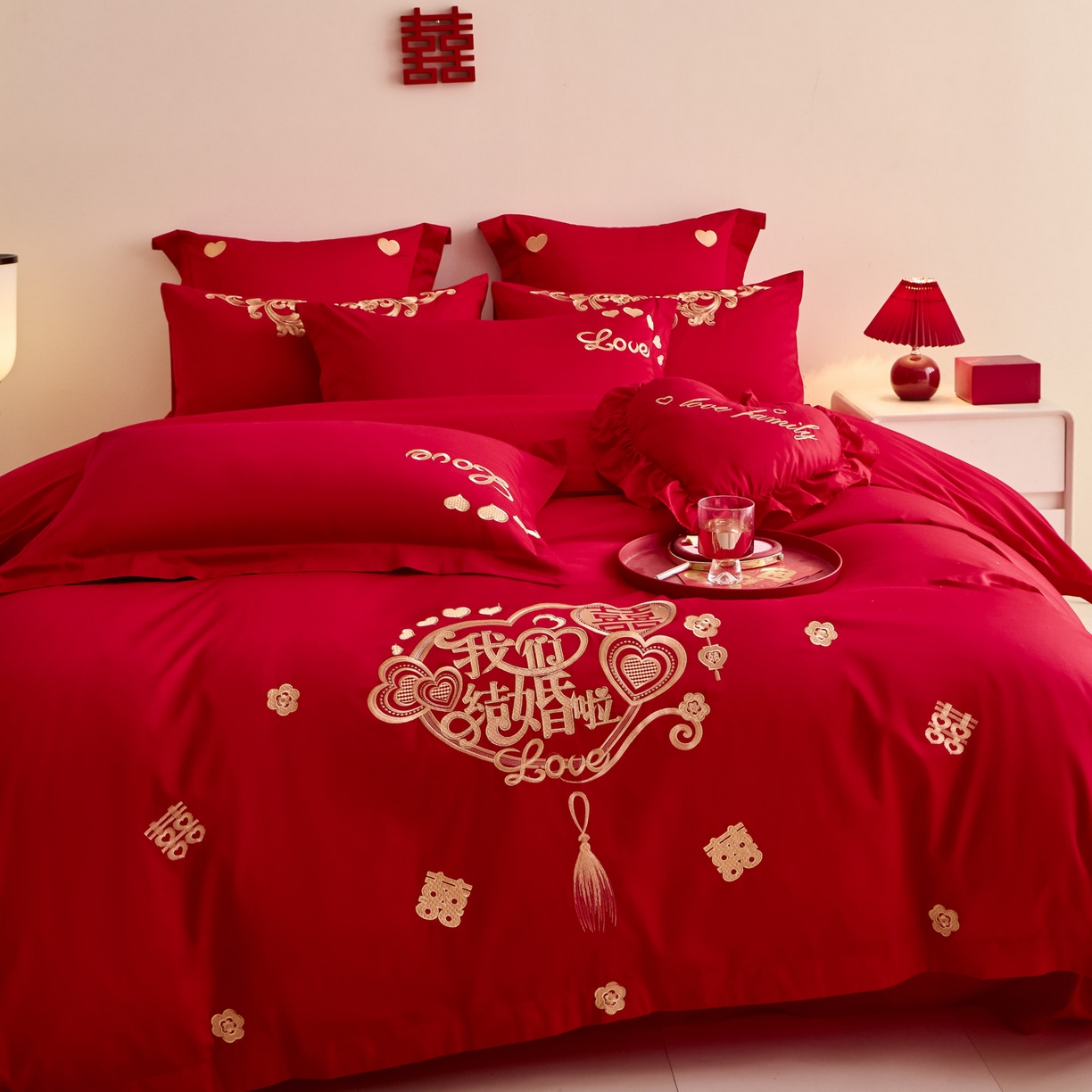 91家纺网 家纺一手货源 找家纺 东方合美（原：皇家传奇） 2025新款婚庆小红书化纤系列二 喜庆