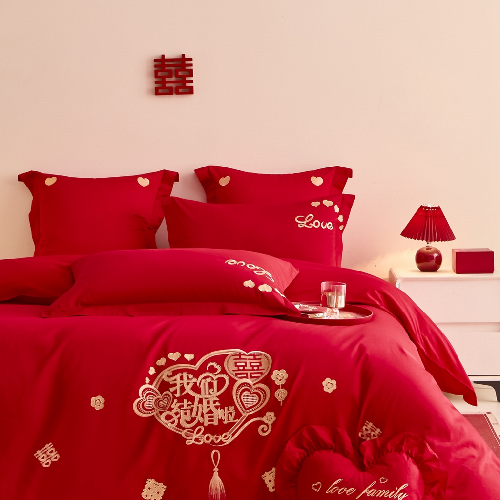 91家纺网 家纺一手货源 找家纺 东方合美（原：皇家传奇） 2025新款婚庆小红书化纤系列二 喜庆