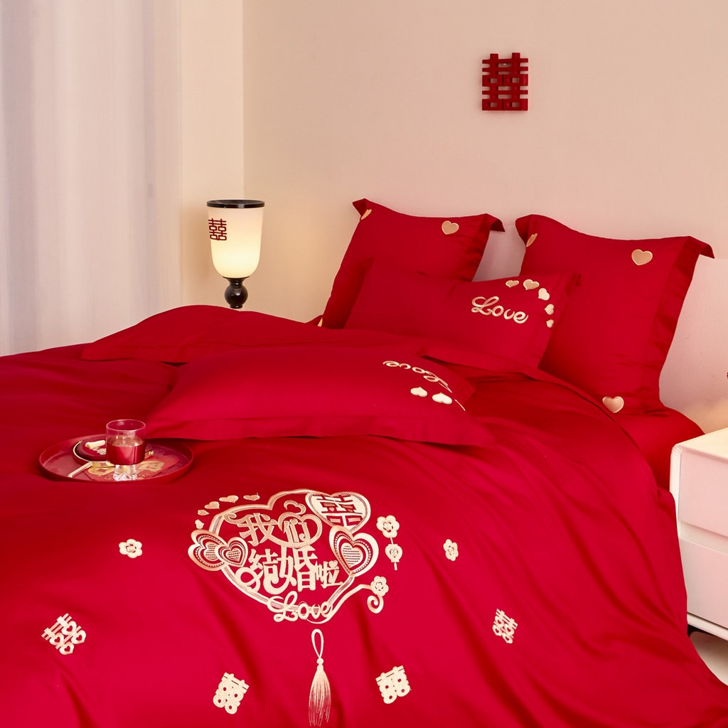 91家纺网 家纺一手货源 找家纺 东方合美（原：皇家传奇） 2025新款婚庆小红书化纤系列二 喜庆