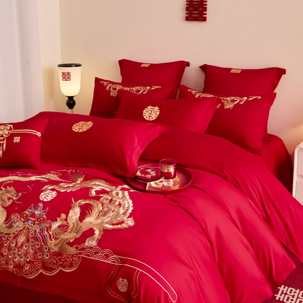 91家纺网 家纺一手货源 找家纺 东方合美（原：皇家传奇） 2025新款婚庆小红书化纤系列二 龙腾凤跃