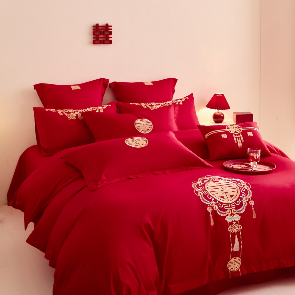 91家纺网 家纺一手货源 找家纺 东方合美（原：皇家传奇） 2025新款婚庆小红书化纤系列二 富贵吉祥