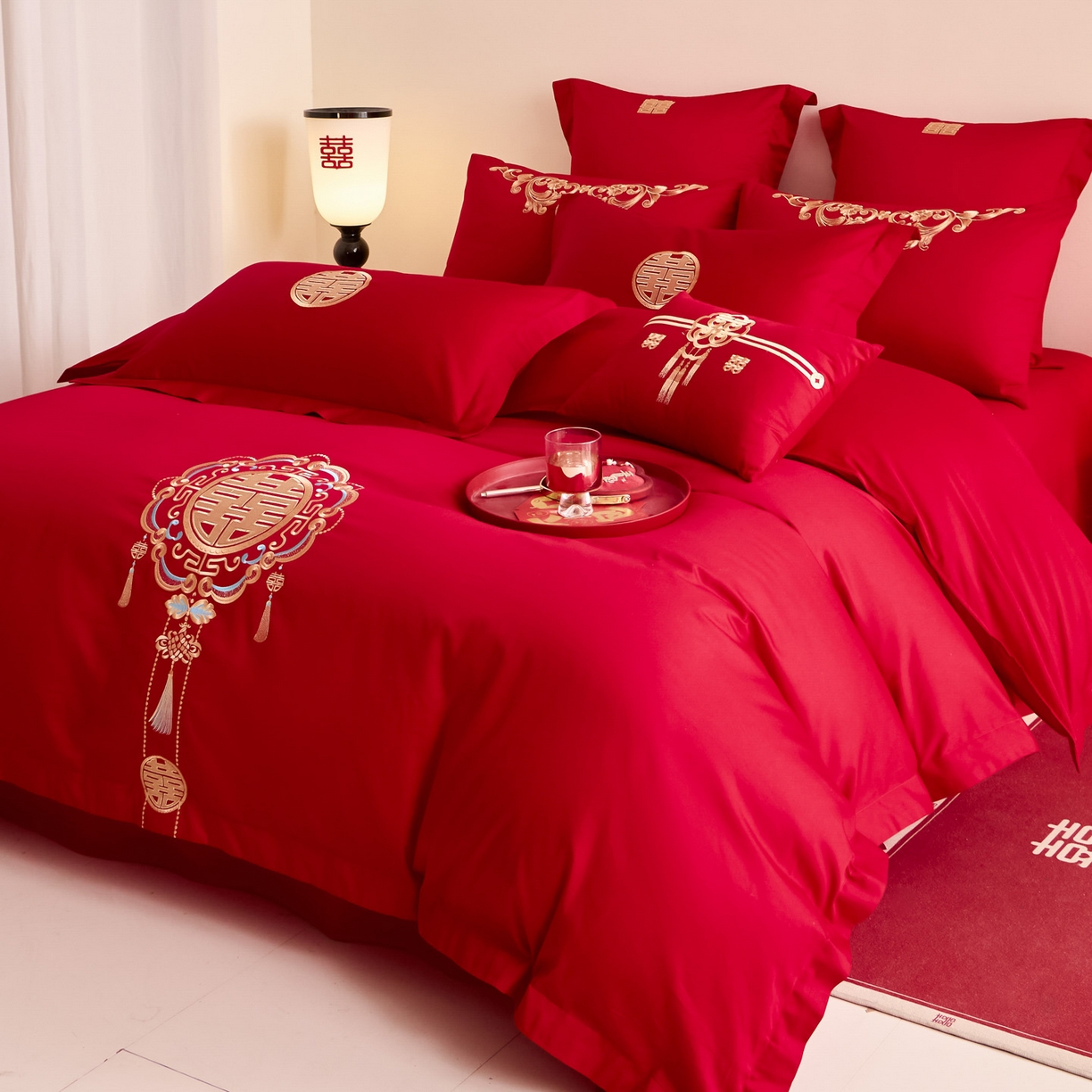 91家纺网 家纺一手货源 找家纺 东方合美（原：皇家传奇） 2025新款婚庆小红书化纤系列二 富贵吉祥