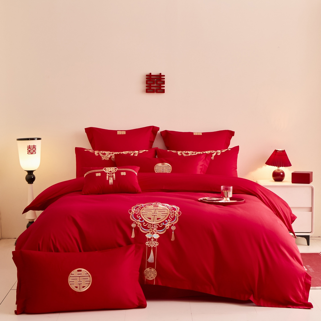 91家纺网 家纺一手货源 找家纺 东方合美（原：皇家传奇） 2025新款婚庆小红书化纤系列二 富贵吉祥