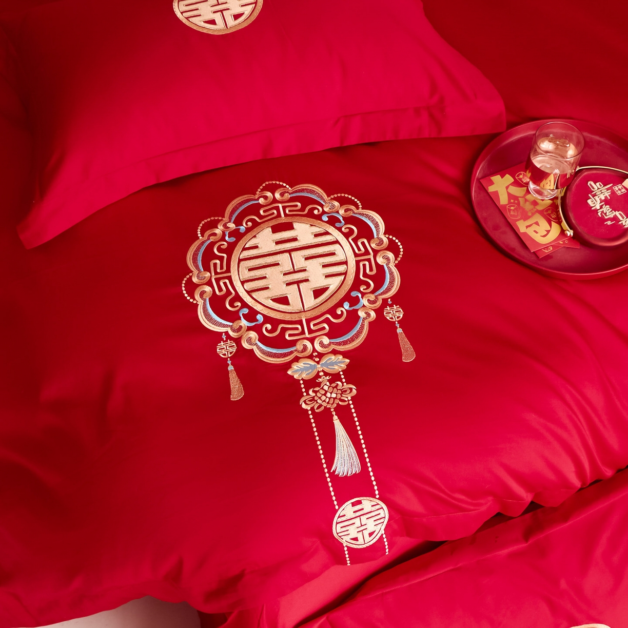 91家纺网 家纺一手货源 找家纺 东方合美（原：皇家传奇） 2025新款婚庆小红书化纤系列二 富贵吉祥