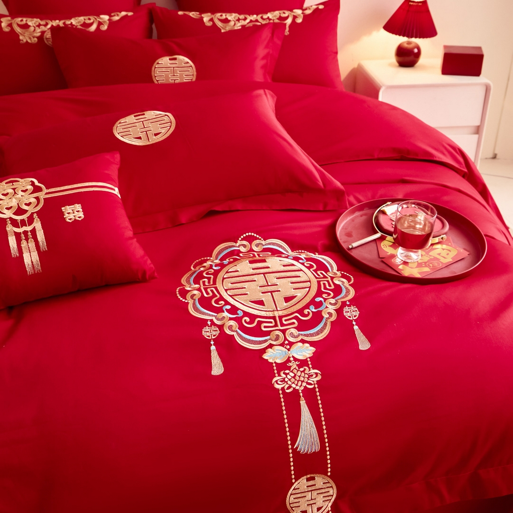 91家纺网 家纺一手货源 找家纺 东方合美（原：皇家传奇） 2025新款婚庆小红书化纤系列二 富贵吉祥